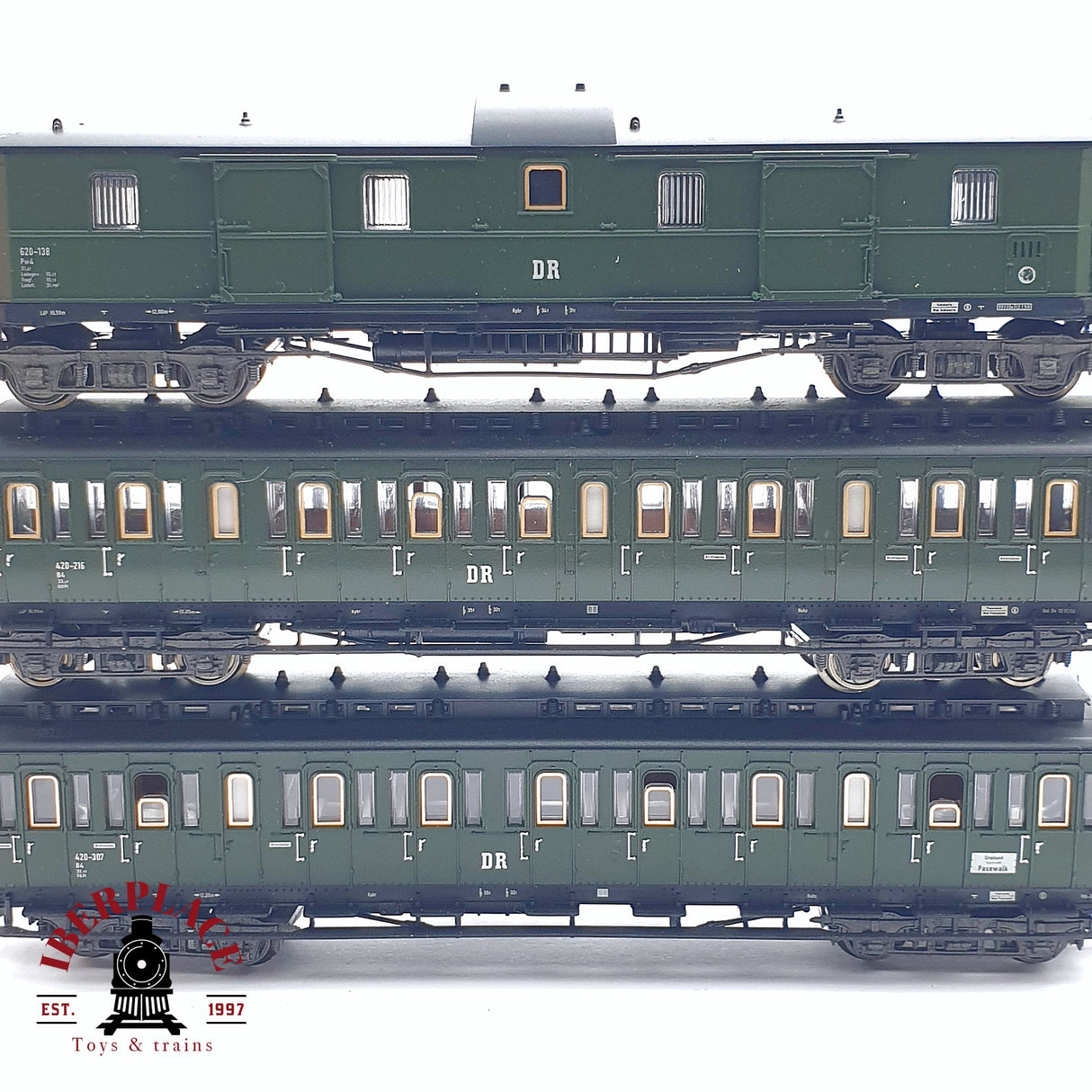 ♻️ 2da mano - Fleischmann 3x vagones pasajero y equipaje DR N escala 1:160