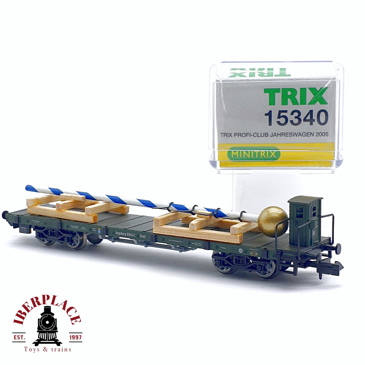 ♻️ 2da mano - Minitrix 15340 vagón plataforma profi club año 2005 N escala 1:160