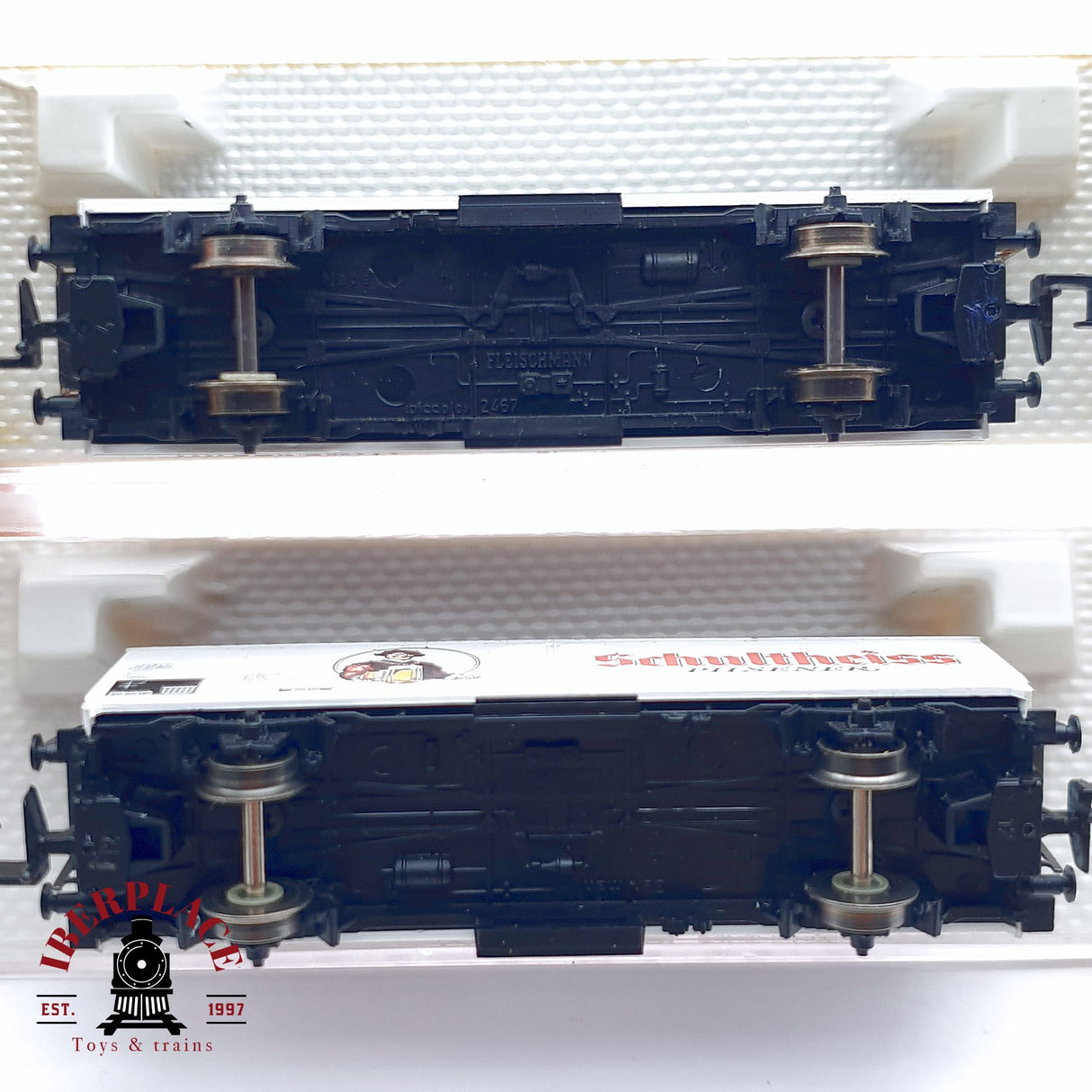 ♻️ 2da mano - Fleischmann 5x vagones cerveceros Löwenbräu Kulmbacher Pilsener N escala 1:160