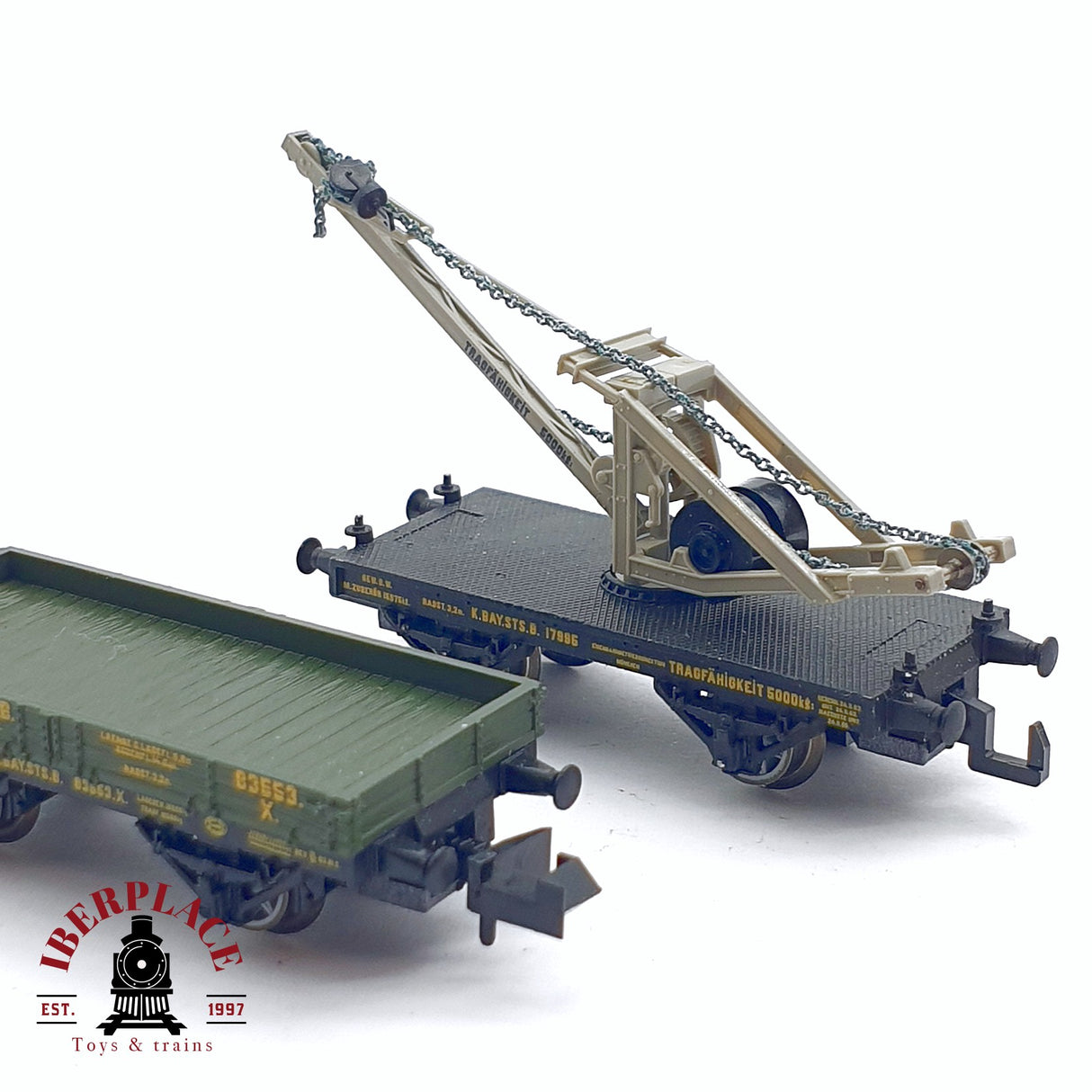 ♻️ 2da mano - Minitrix 13238 set de vagones grúa K.Bay.Sts.B N escala 1:160