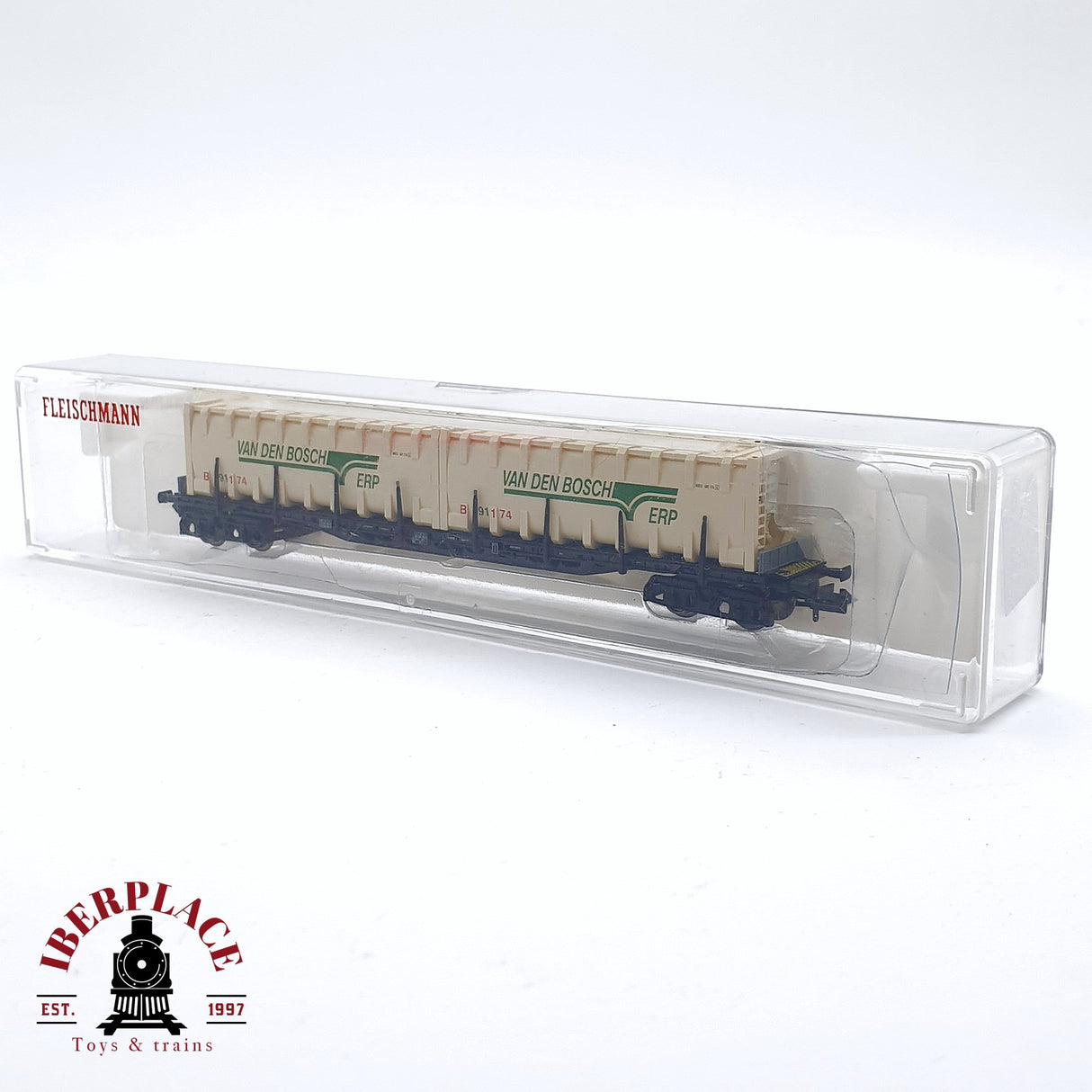♻️ 2da mano - Fleischmann vagón mercancias Van den Bosch ERP N escala 1:160