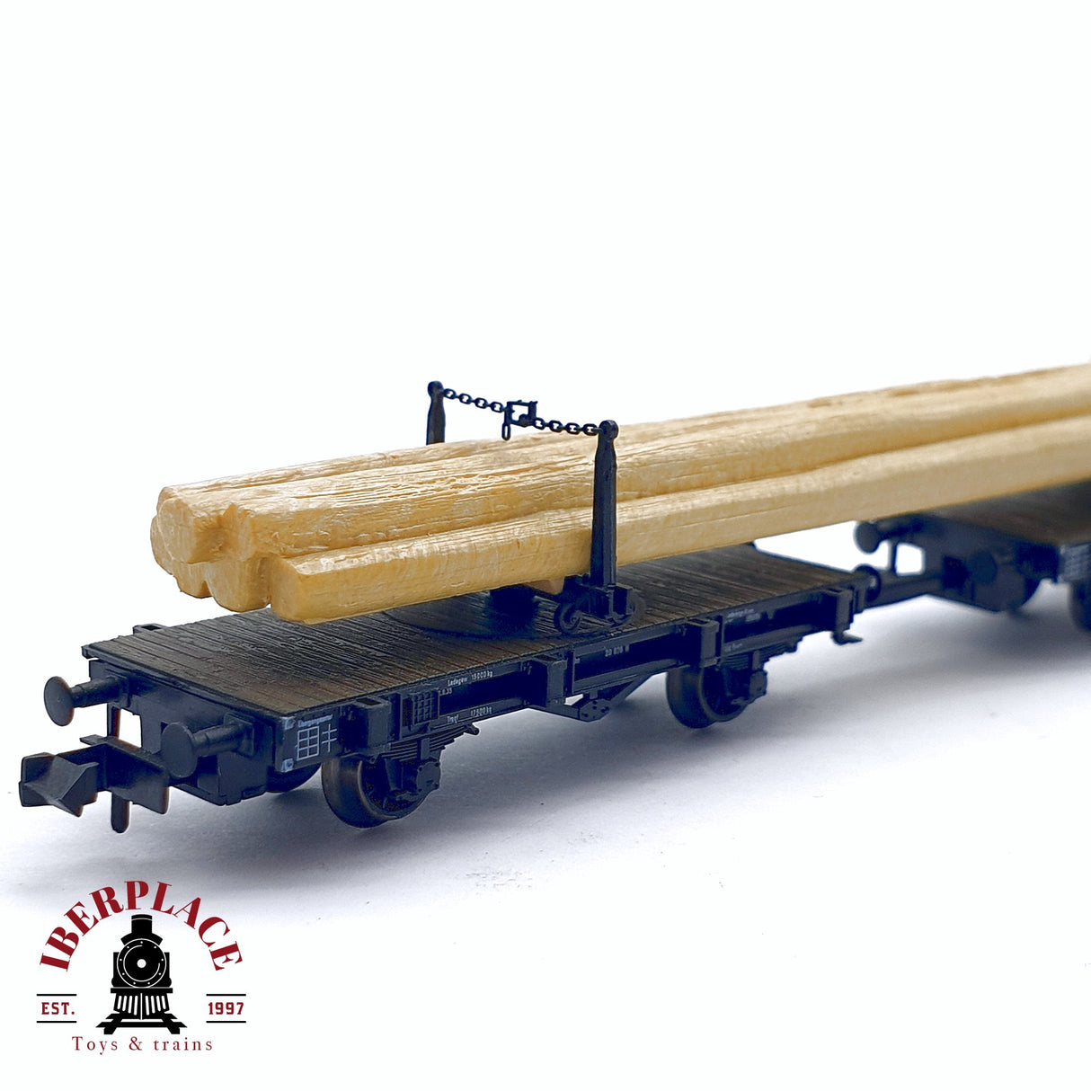 ♻️ 2da mano - Fleischmann 8223K vagón plataforma giratorio con troncos N escala 1:160