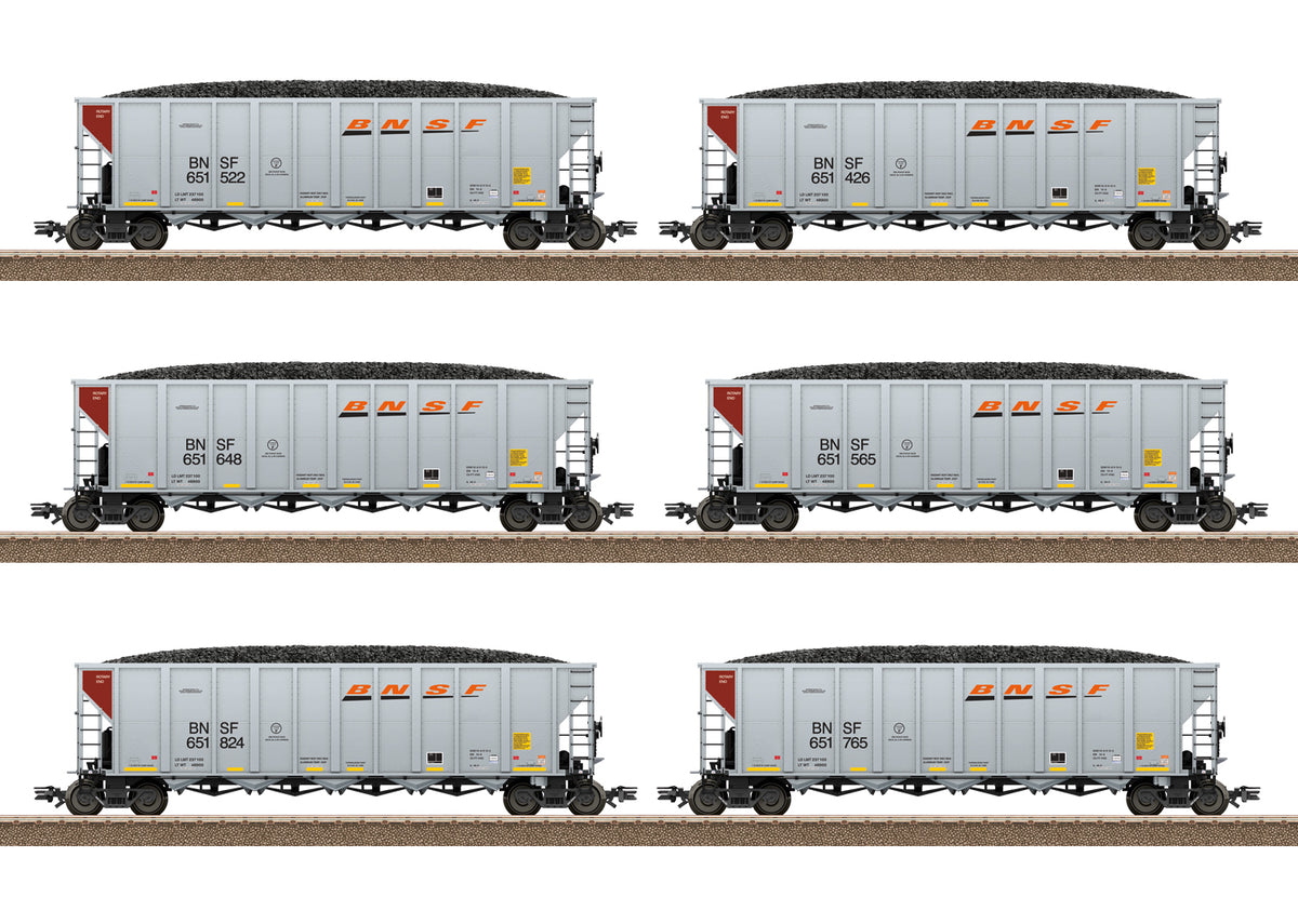 Trix 24911 – Set BNSF Hopper – seis vagones de carbón – H0 1:87