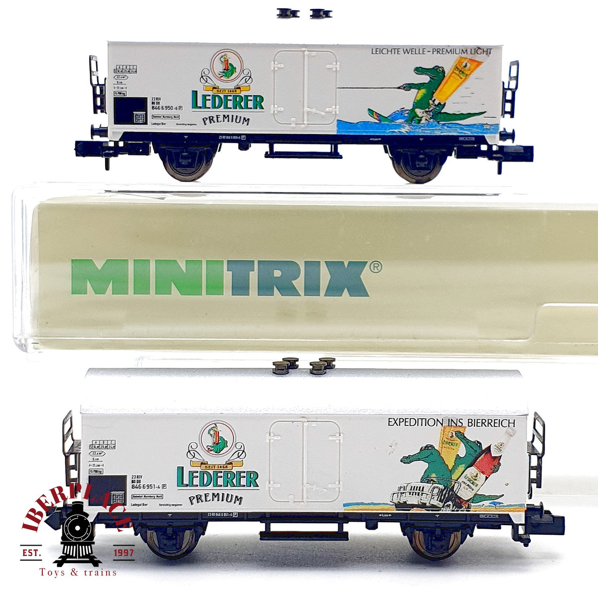 ♻️ Minitrix 13917 K Set 2 Vagones Cervezeros Lederer Premium DB Ep V escala N 1:160