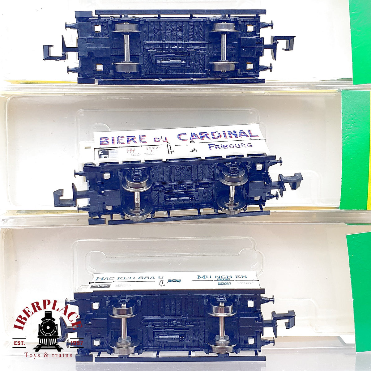 ♻️ Minitrix Lote 3 Vagones Garita Bavaria Cardinal Hacker Brau Ep I escala N 1:160