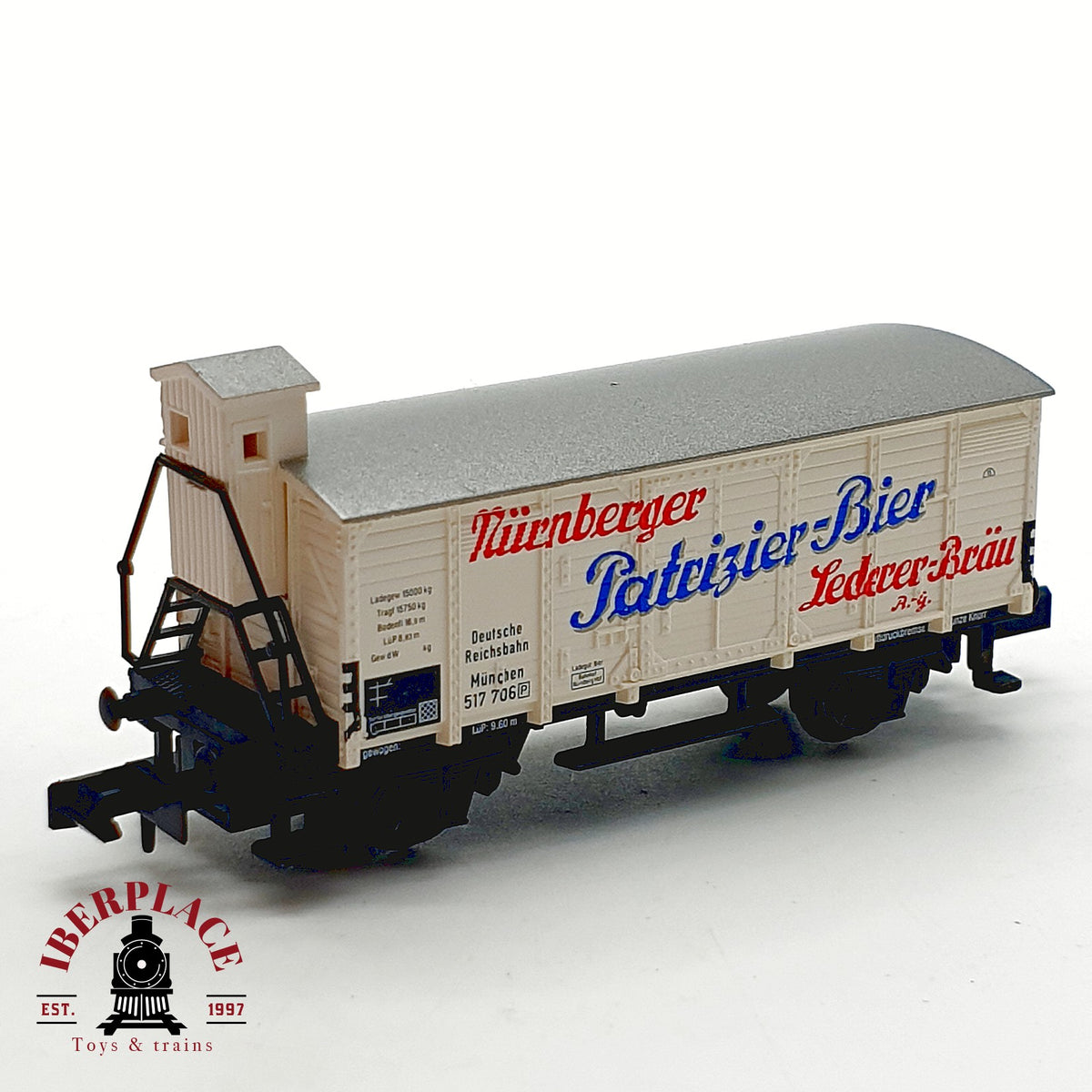 ♻️ Arnold 4255 Vagon cervecero garita Nurnberger Patrizier Bier DRG Ep II escala N 1:160