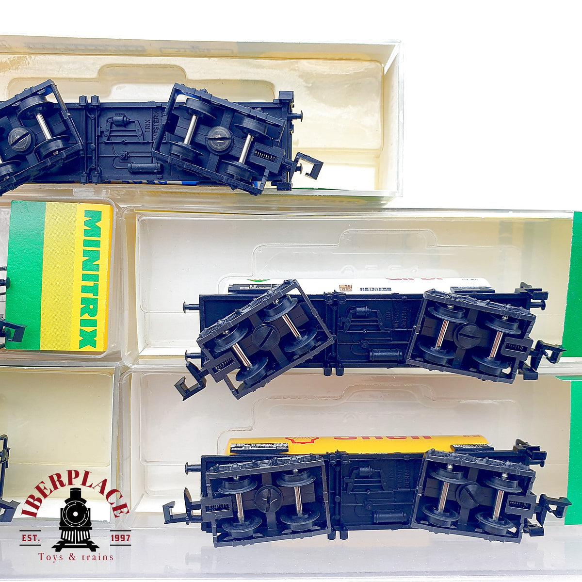 ♻️ Minitrix 5x Vagones Cisterna Aral Esso BP Shell DB Ep IV-V escala N 1:160