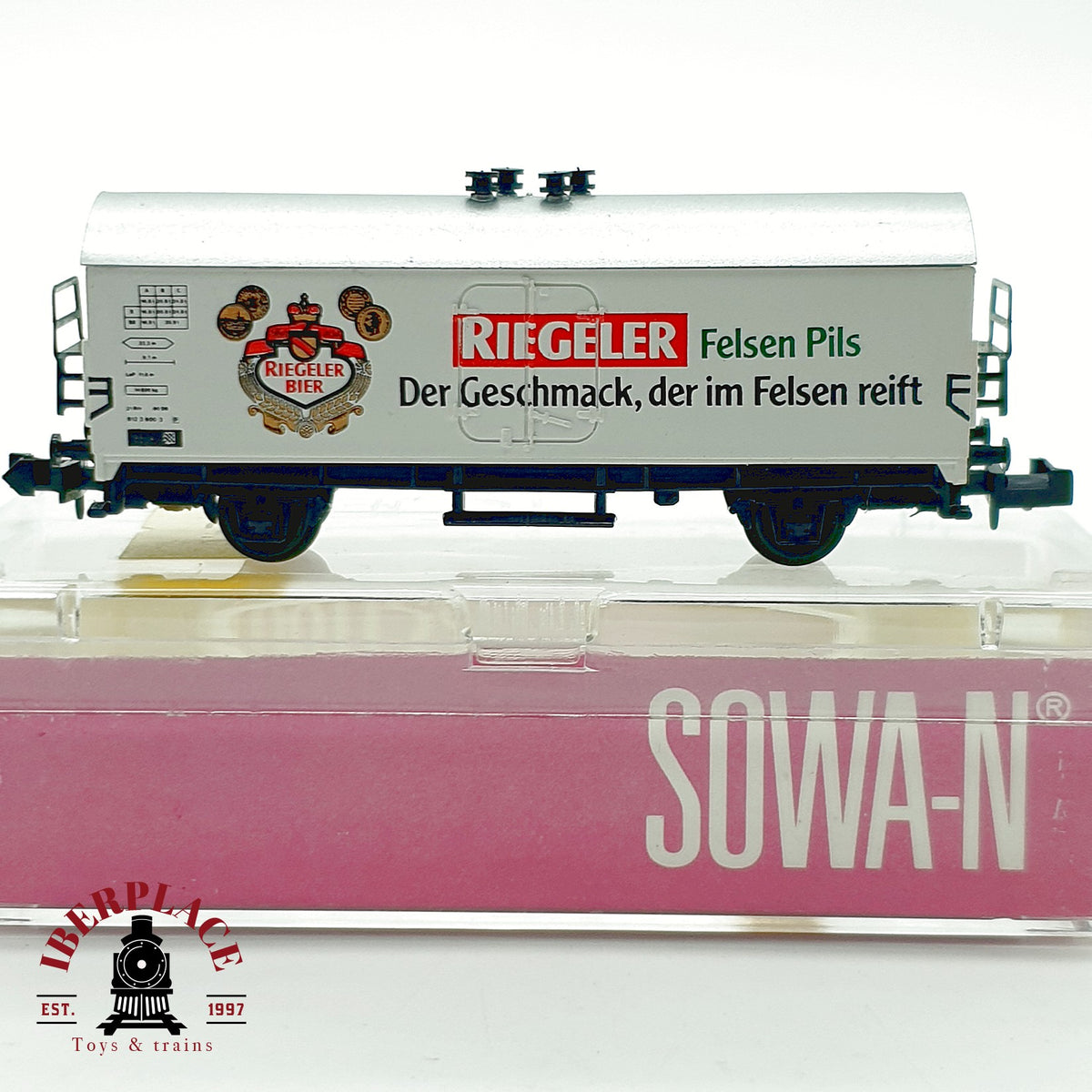 ♻️ SOWA-N 1702 Vagon cervecero Riegeler Felsen Pils DB Ep IV escala N 1:160