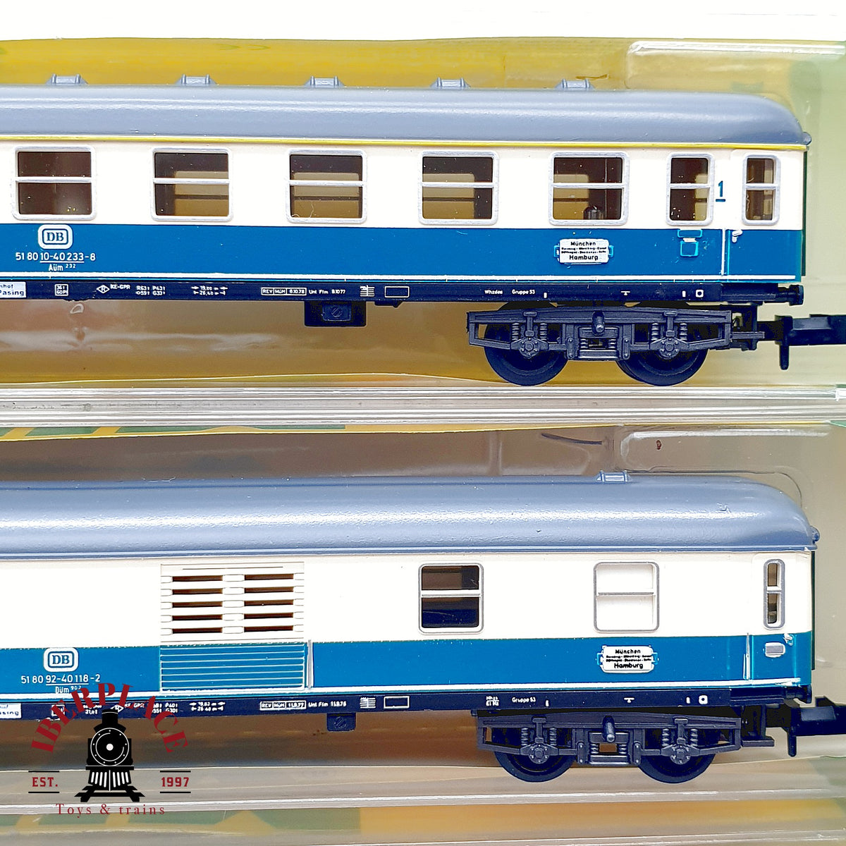 ♻️ Minitrix 13074 13075 13076 Set 3x vagones expreso DB Ep IV N 1:160