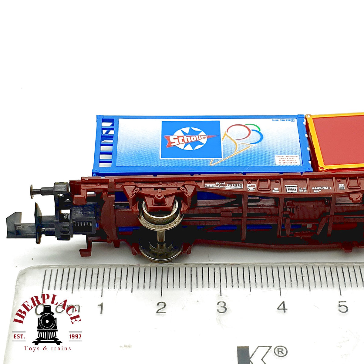 ♻️ Minitrix 13824 vagon Portacontenedores Scholler Haeberlein DB Ep V escala N 1:160