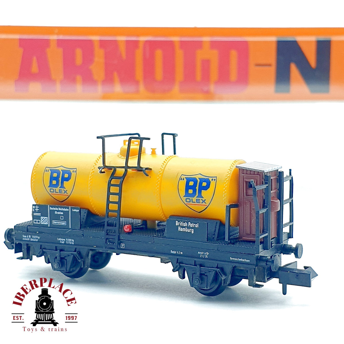 ♻️ Arnold 4529 Vagon Cisterna BP OLEX con Garita Guardafrenos DRG Ep II escala N 1:160