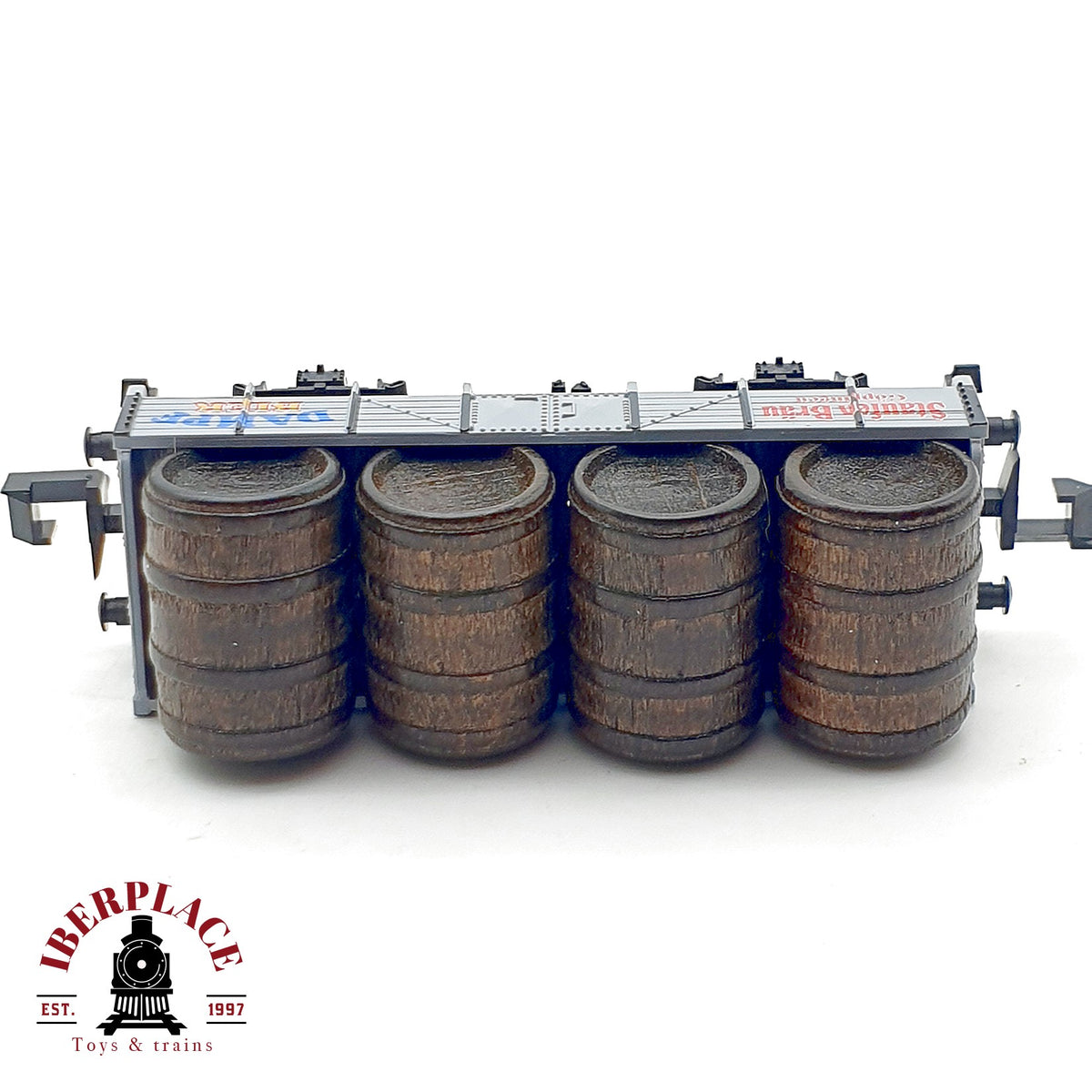 ♻️ Minitrix 13805 Vagon Bordes Altos Carga Toneles Staufen Brau DB Ep III escala N 1:160