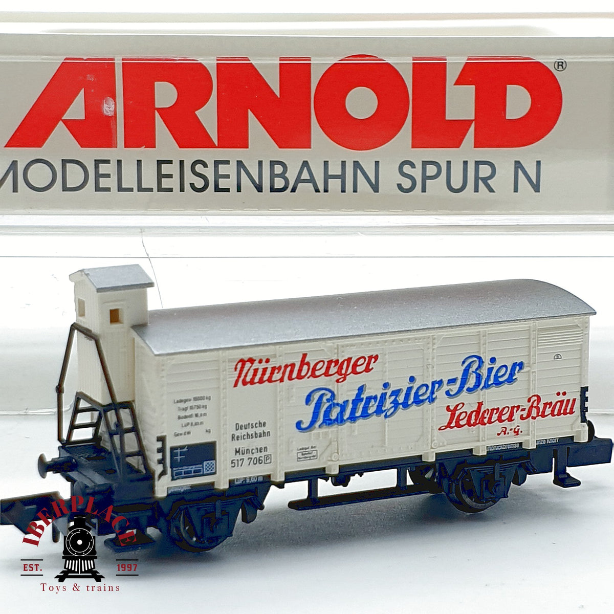♻️ Arnold 4255 Vagon cervecero garita Nurnberger Patrizier Bier DRG Ep II escala N 1:160