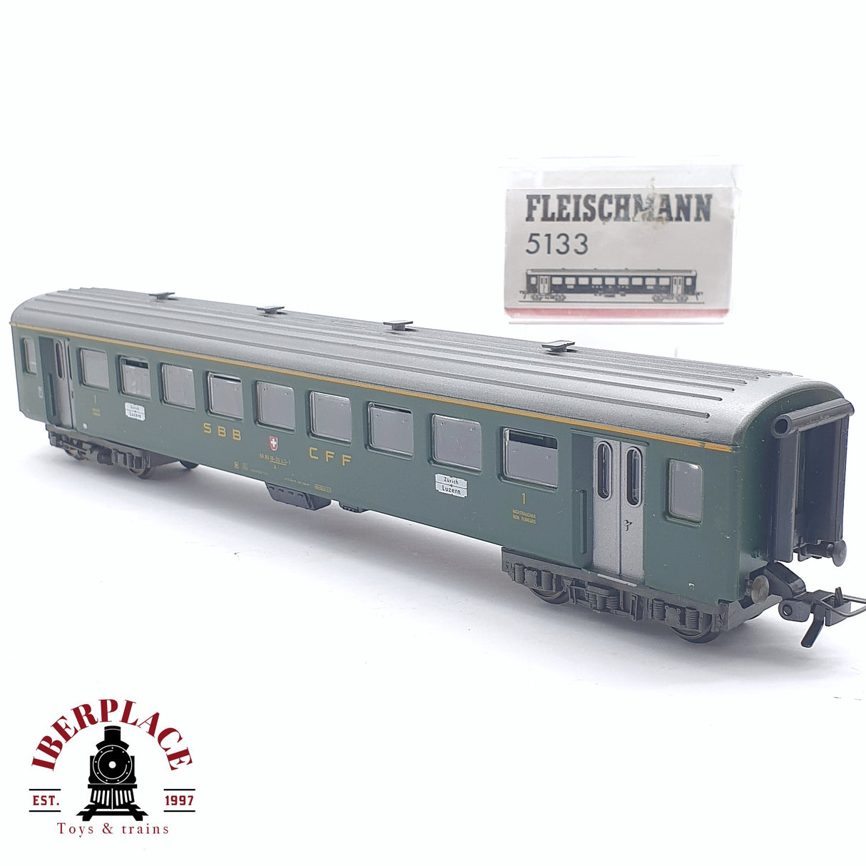 ♻️ 2da mano - DC Fleischmann 5133 vagón pasajeros SBB clase 1 H0 escala 1:87