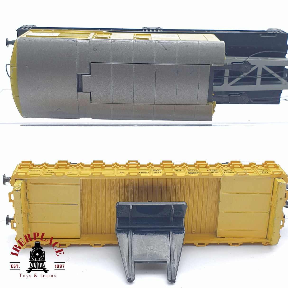 ♻️ 2da mano - 3x Roco vagon mercancias grúa y vagón auxiliar DB H0 escala 1:87