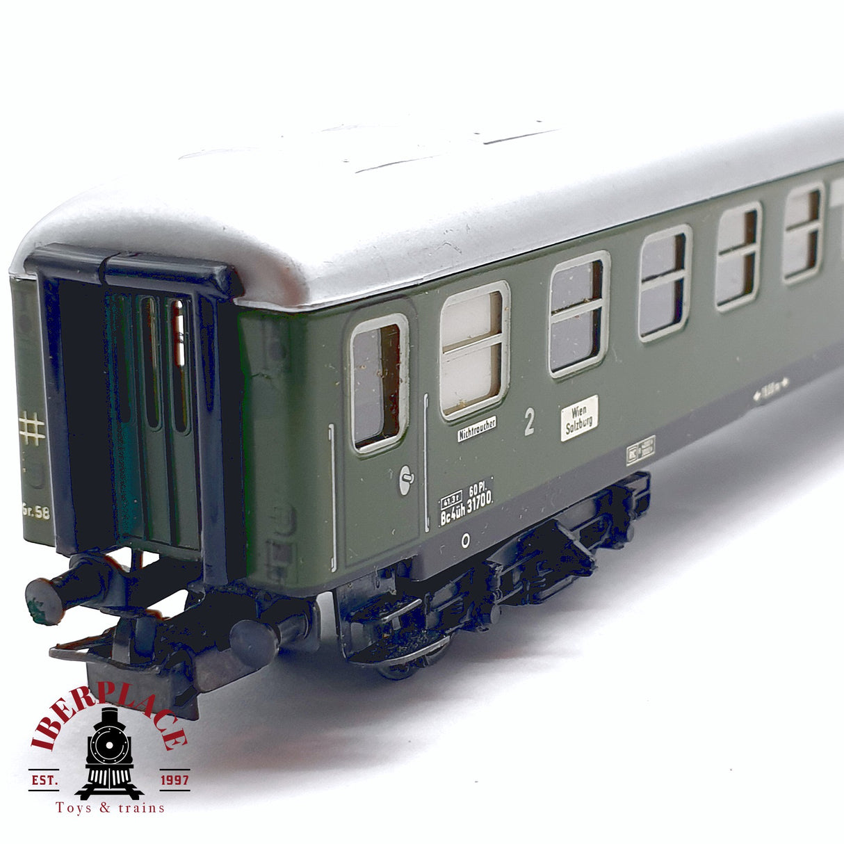 ♻️ 2da mano - Märklin vagón pasajeros ÖBB verde en metal H0 escala 1:87