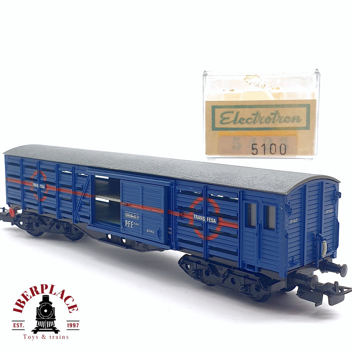 ♻️ 2da mano - DC Electrotren 5423 vagón Transfesa RENFE 8140 H0 escala 1:87