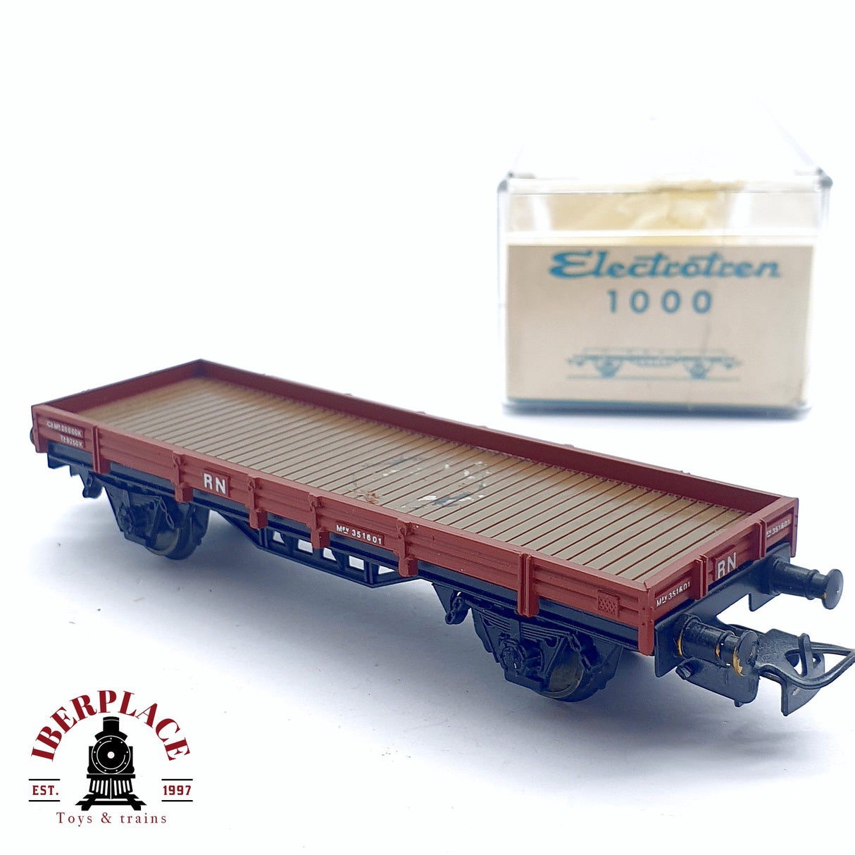 ♻️ 2da mano - DC Electrotren 1000 vagón plataforma RENFE H0 escala 1:87