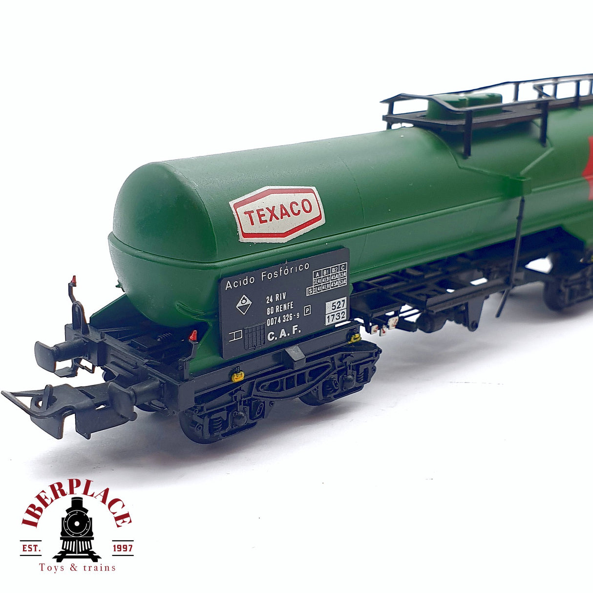 ♻️ 2da mano - DC Electrotren 5422 vagón cisterna Texaco C.A.F RENFE H0 escala 1:87