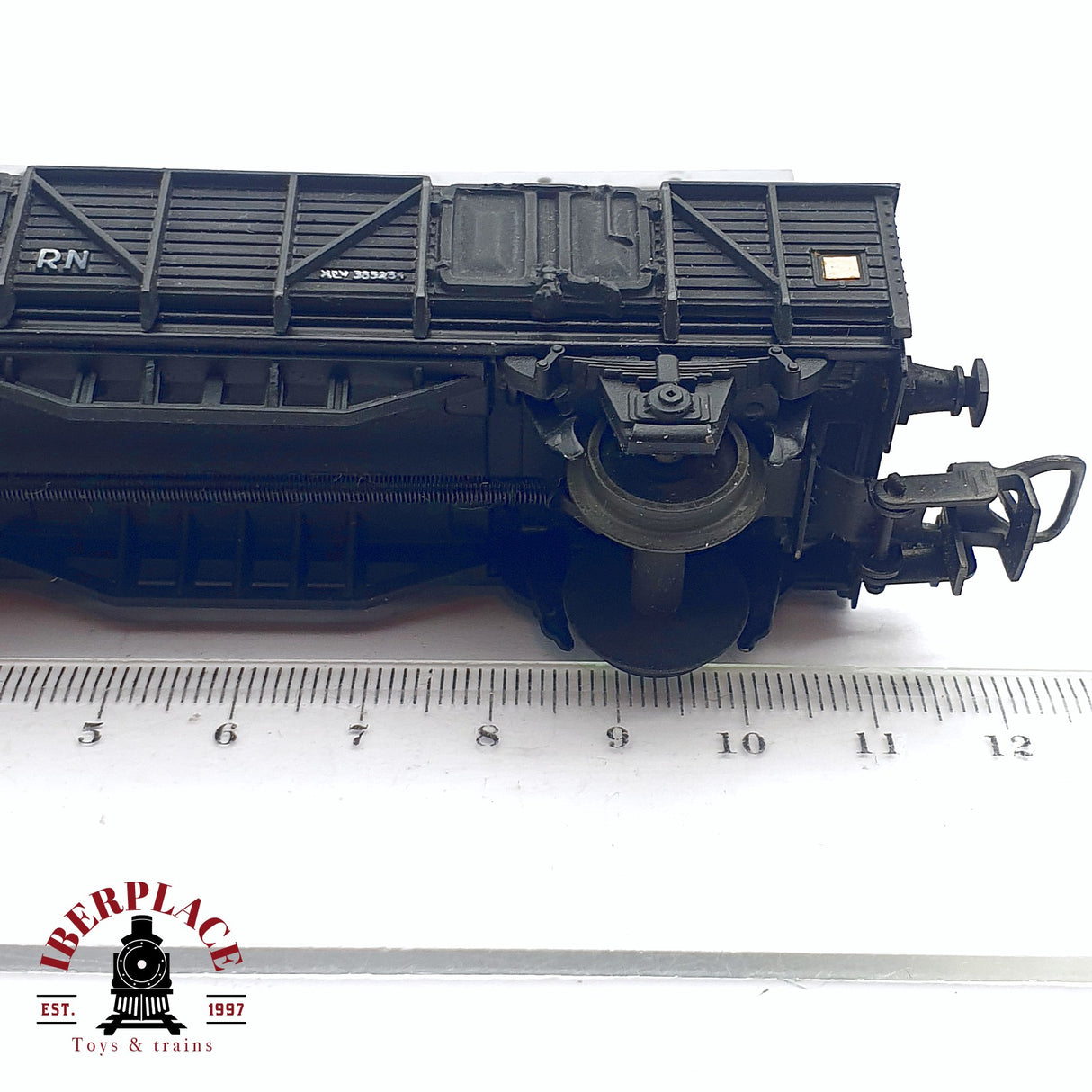 ♻️ 2da mano - DC Electrotren 1351 vagón de bordes altos con coches de carga RENFE H0 escala 1:87