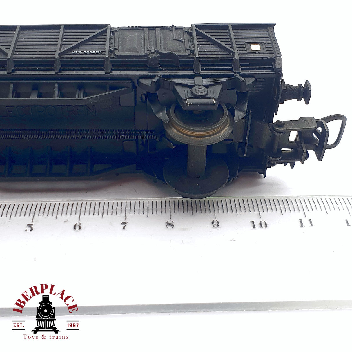 ♻️ 2da mano - DC Electrotren vagón de bordes altos con carga bidones de petróleo RENFE H0 escala 1:87