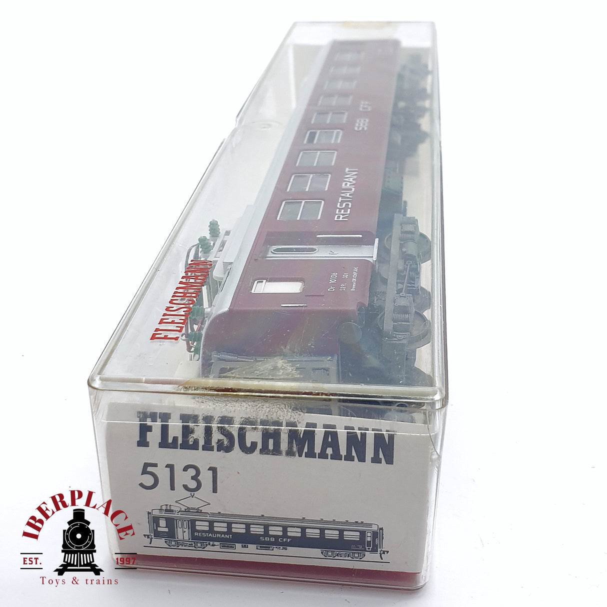 ♻️ 2da mano - DC Fleischmann 5131 vagón pasajeros restaurante SBB CFF 10136 H0 escala 1:87