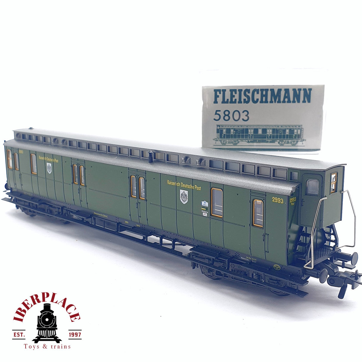 ♻️ 2da mano - DC Fleischmann 5803 vagón correos Kaiserlich Deutsche Post 2993 H0 escala 1:87