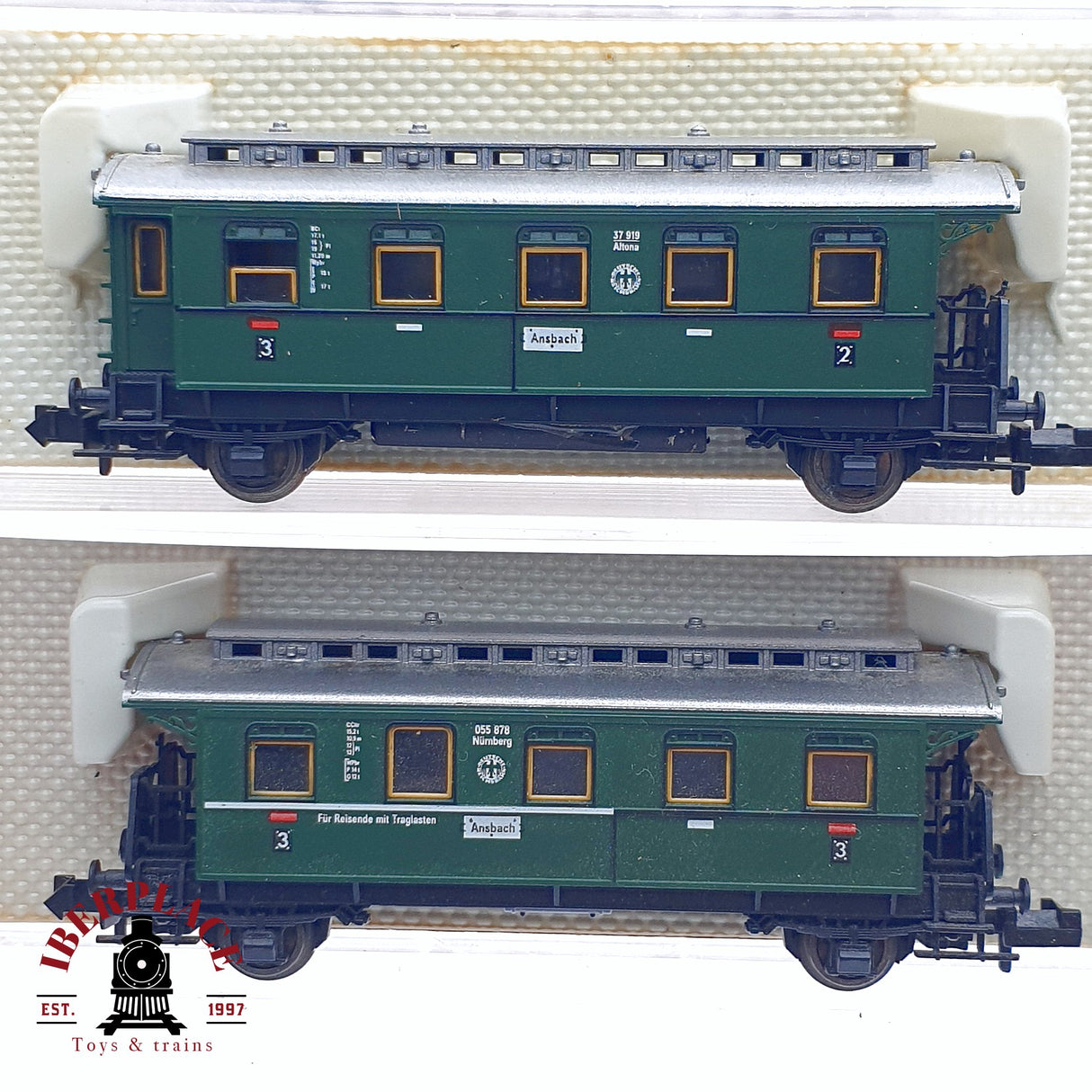 ♻️ 2da mano - 4x Fleischmann 8065/66/67 vagones pasajeros DR N escala 1:160