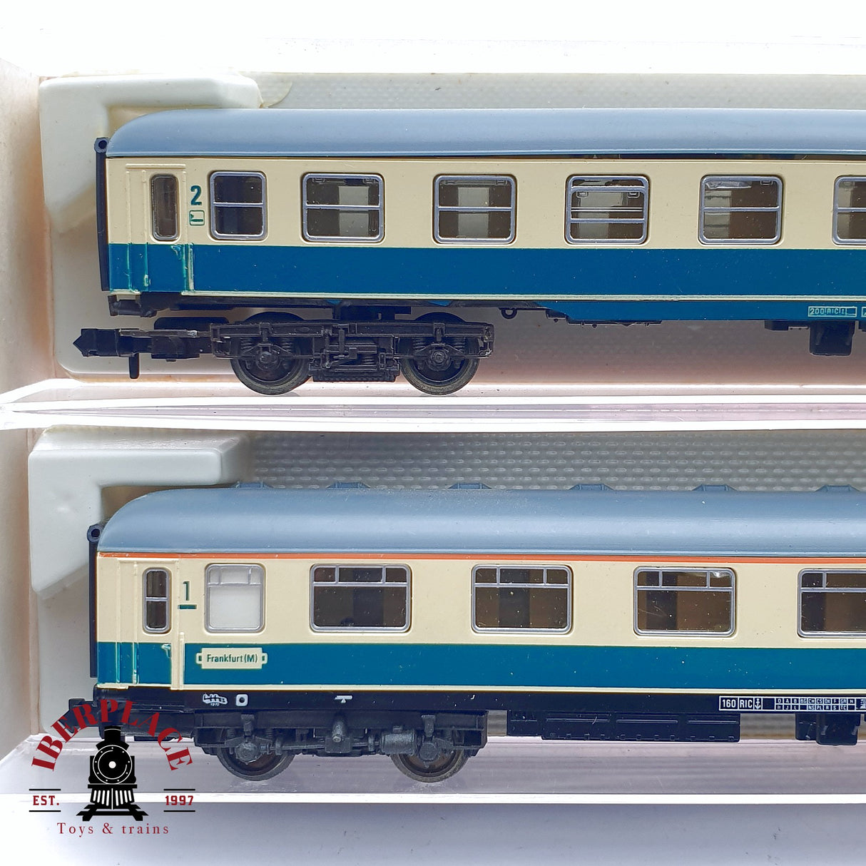 ♻️ 2da mano - 4x Fleischmann 7432 8190 8100 8199 vagones pasajeros y equipaje DB N escala 1:160