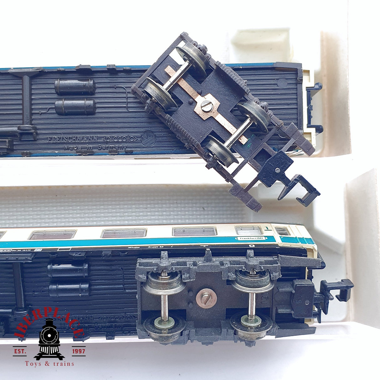 ♻️ 2da mano - 4x Fleischmann 7432 8190 8100 8199 vagones pasajeros y equipaje DB N escala 1:160