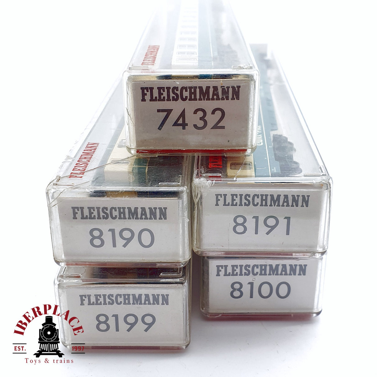 ♻️ 2da mano - 4x Fleischmann 7432 8190 8100 8199 vagones pasajeros y equipaje DB N escala 1:160