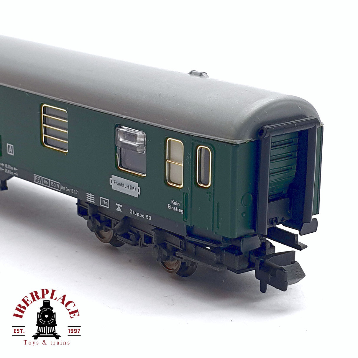 ♻️ 2da mano - Fleischmann vagón equipajes DB 51 80 95-70 010-1 verde N escala 1:160