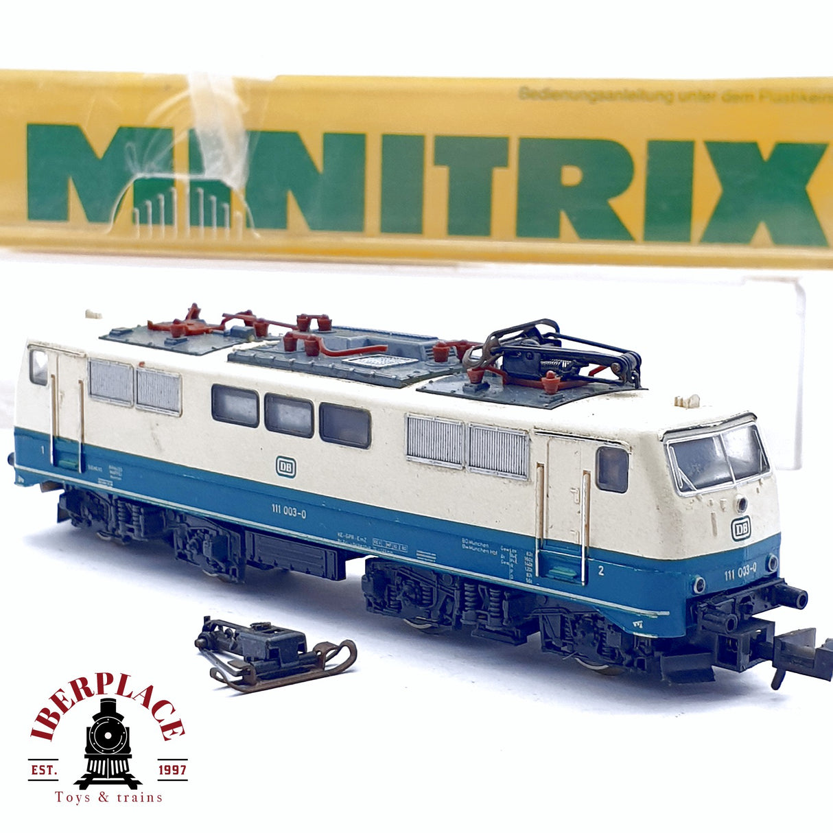 ♻️ 2da mano - Minitrix 51 2062 00 locomotora eléctrica DB 111 003-0 para restaurar N escala 1:160