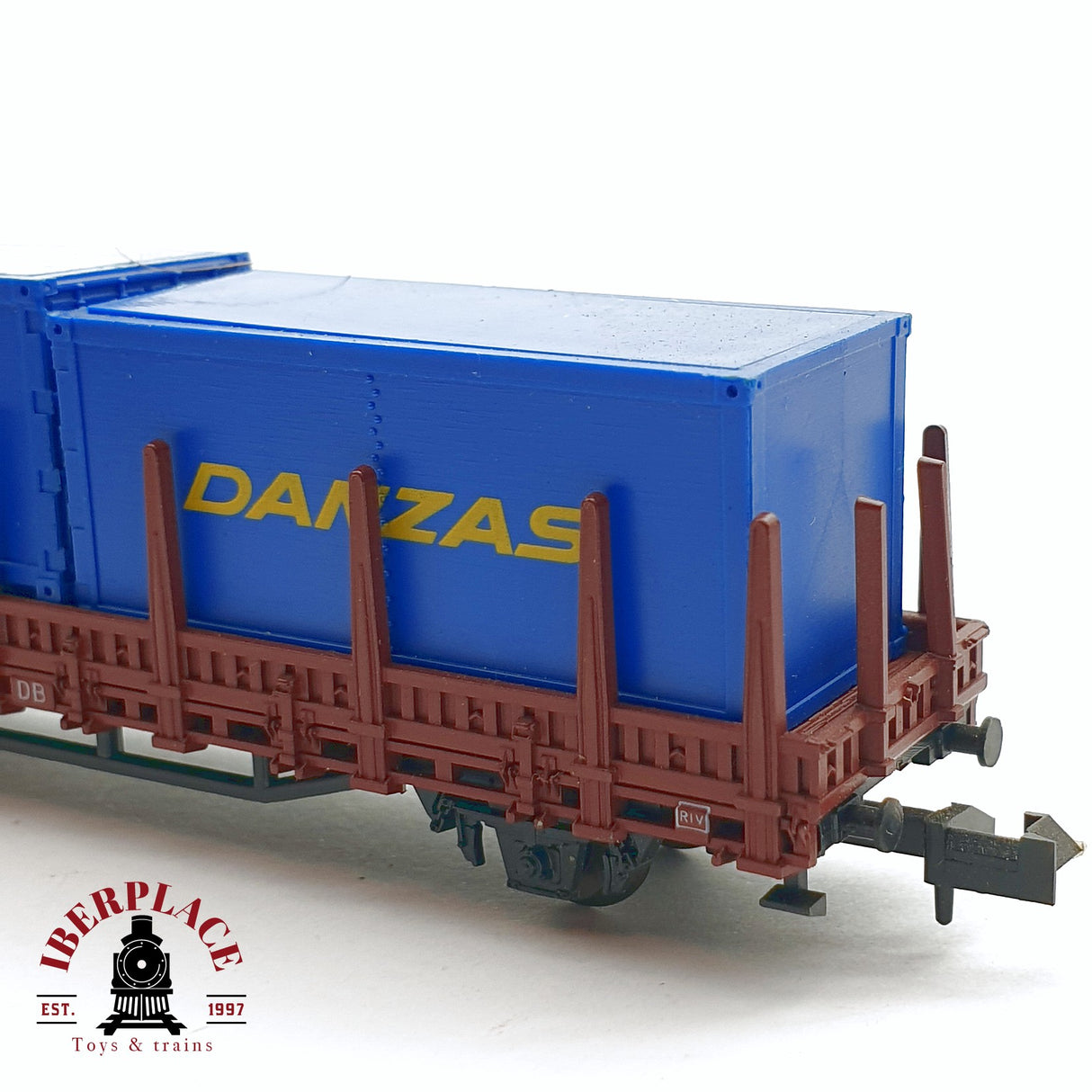 ♻️ 2da mano - Roco 2308 vagón estacas con contenedores DANZAS DB N escala 1:160