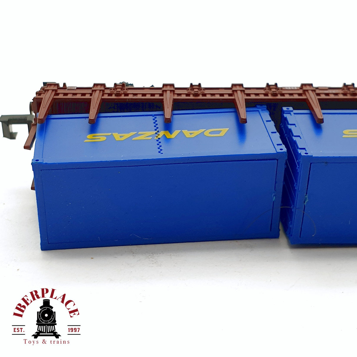 ♻️ 2da mano - Roco 2308 vagón estacas con contenedores DANZAS DB N escala 1:160