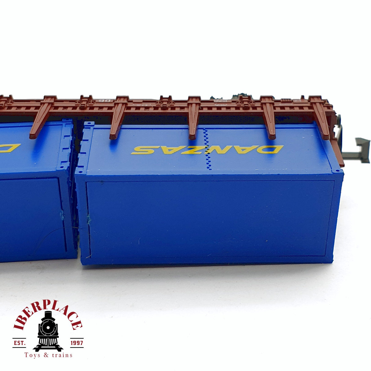 ♻️ 2da mano - Roco 2308 vagón estacas con contenedores DANZAS DB N escala 1:160