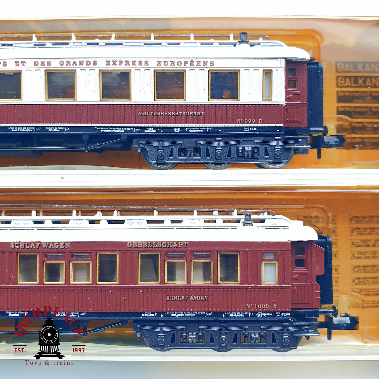 ♻️ 2da mano - Minitrix 4x 3178/79/81/82 vagones pasajero wagons lits grands express europeens N escala 1:160