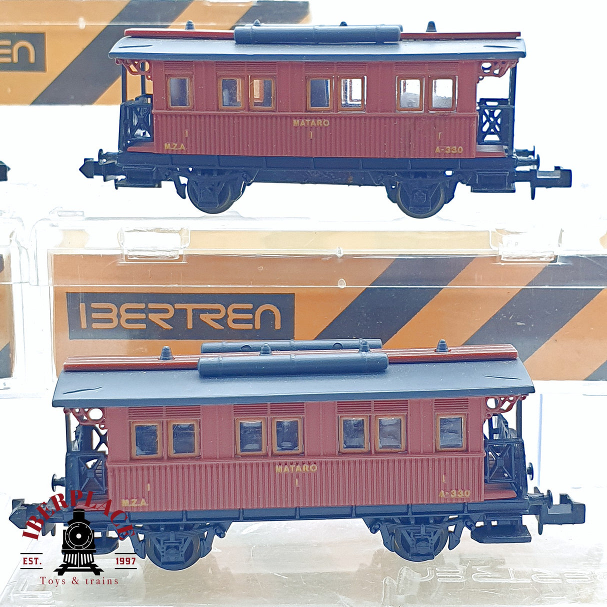 ♻️ 2da mano - IBERTREN 5x 247 371 223 vagones pasajero y equipajes RENFE N escala 1:160