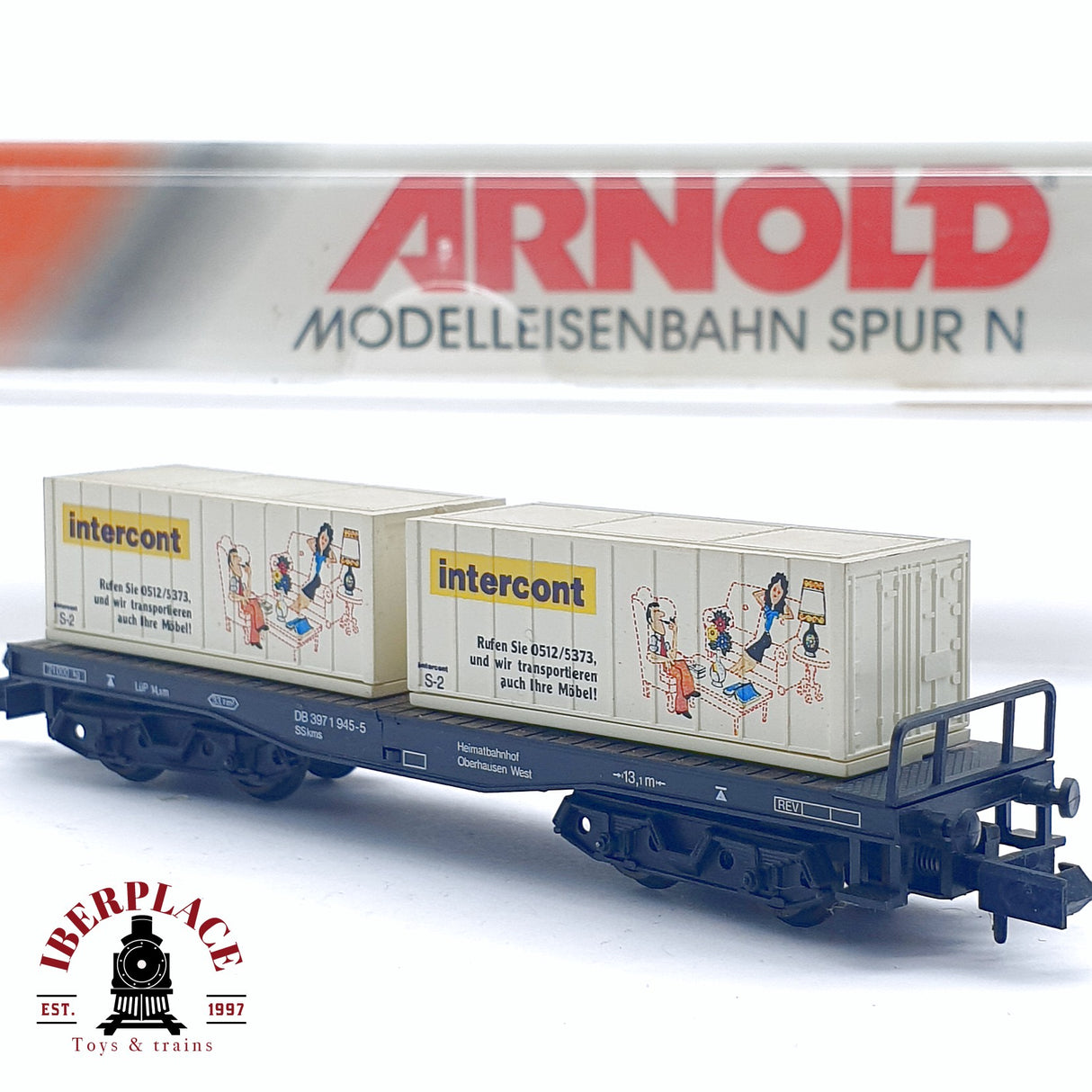 ♻️ 2da mano - Arnold 4958 vagón contenedores intercont DB N escala 1:160