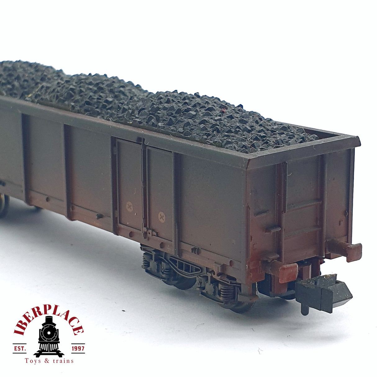 ♻️ 2da mano - Roco 25196 vagón mercancias envejecido con carbón N escala 1:160
