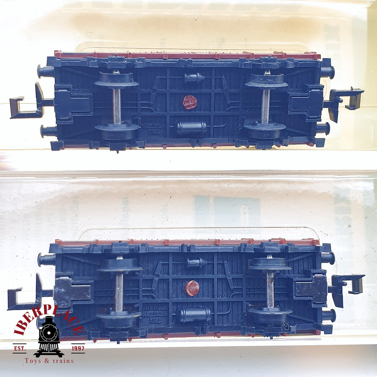 ♻️ 2da mano - Minitrix 2x 3251 vagones de borde bajo DB N escala 1:160