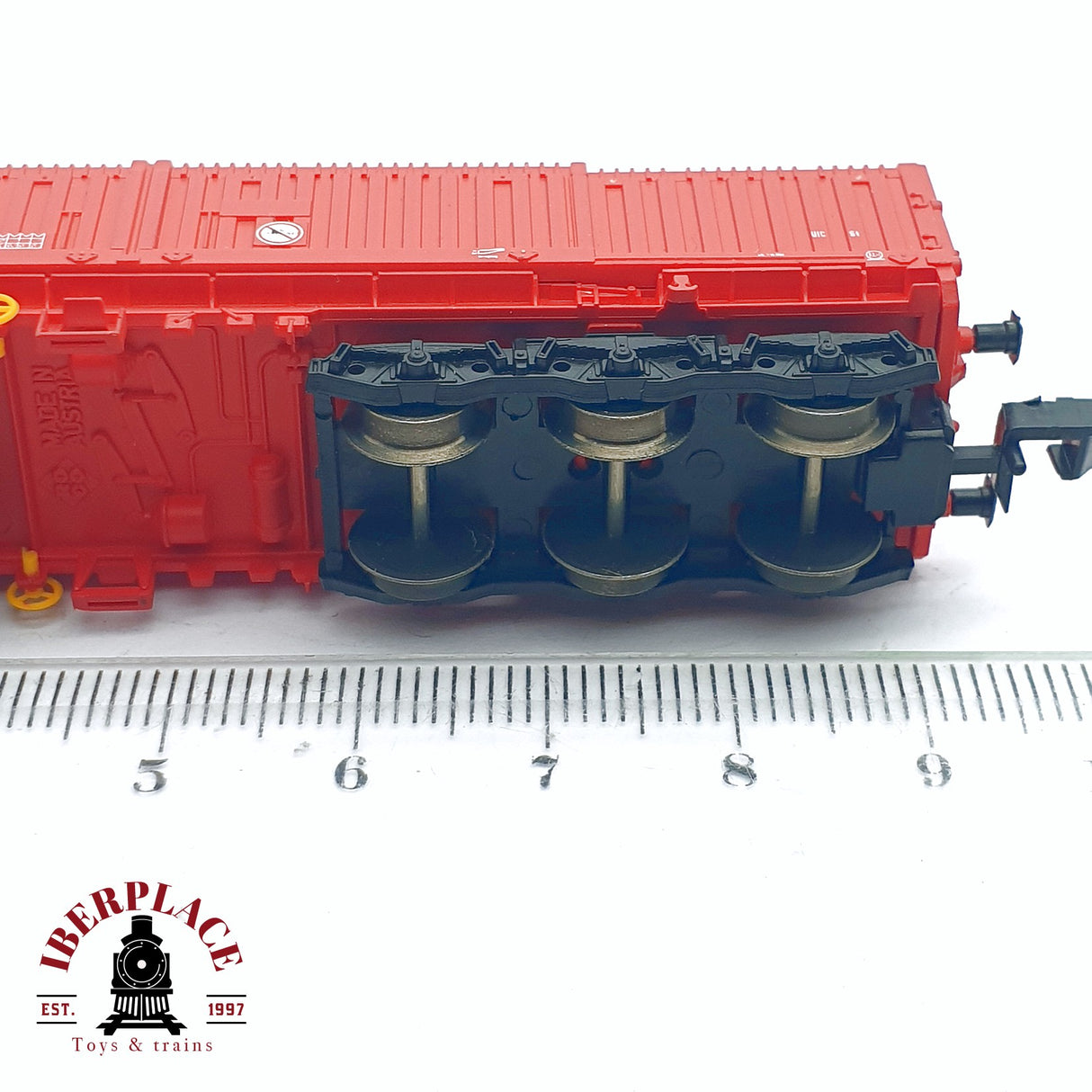 ♻️ 2da mano - Roco 25320 vagón cerrado Cargo DB Rojo N escala 1:160