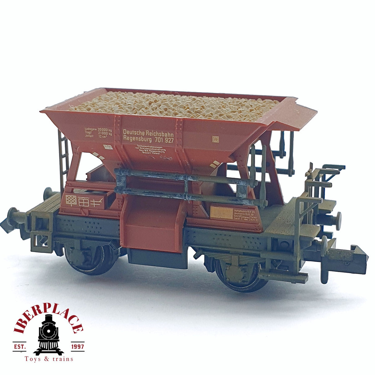 ♻️ 2da mano - Fleischmann 8228 vagón tolva con gravilla DR N escala 1:160