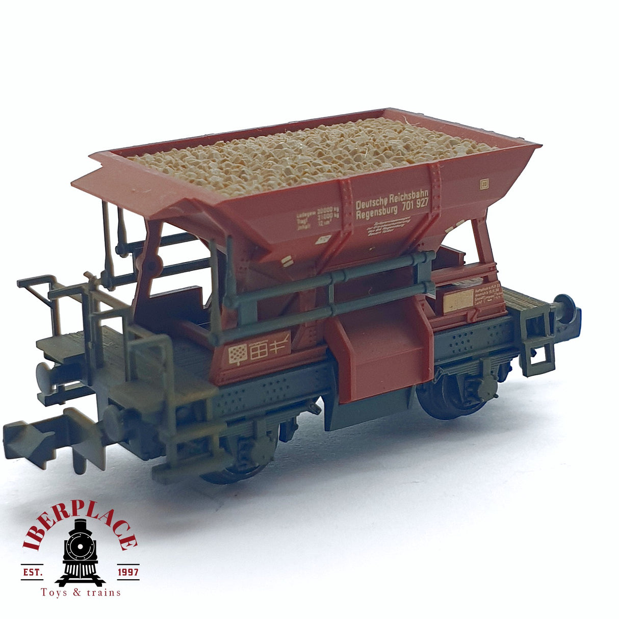 ♻️ 2da mano - Fleischmann 8228 vagón tolva con gravilla DR N escala 1:160