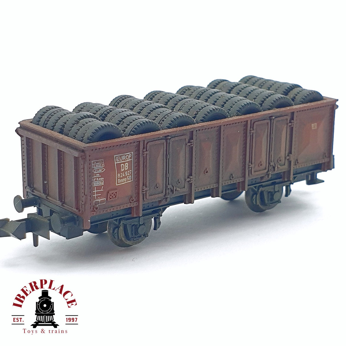 ♻️ 2da mano - Roco vagón de bordes alto con neumáticos de carga DB N escala 1:160