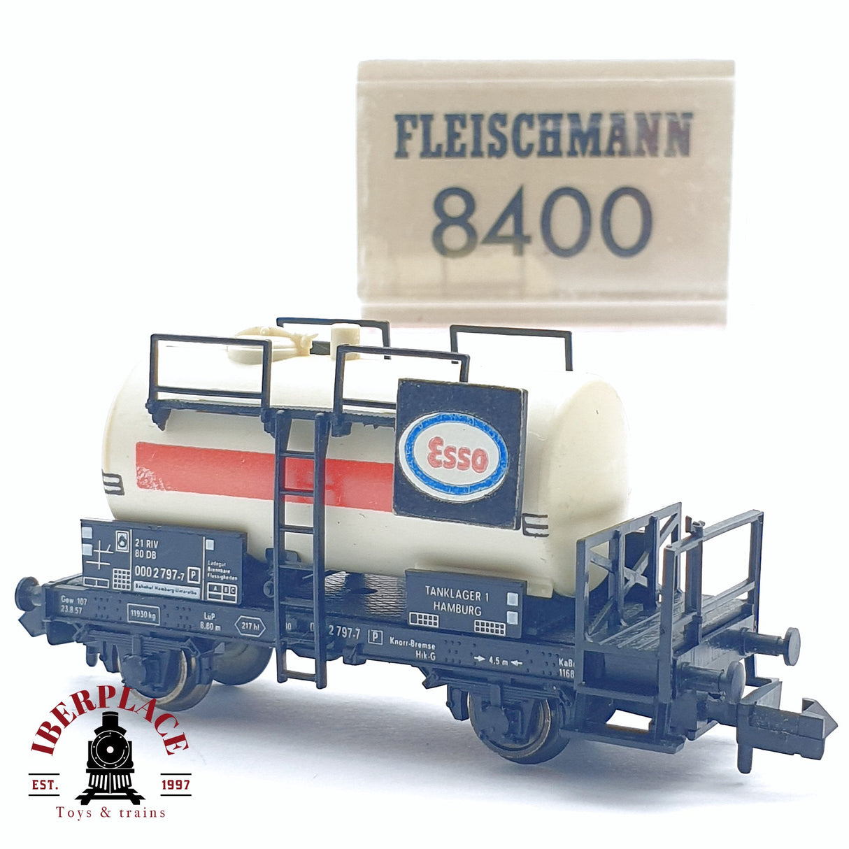 ♻️ 2da mano - Fleischmann 8400 vagón cisterna Esso DB N escala 1:160