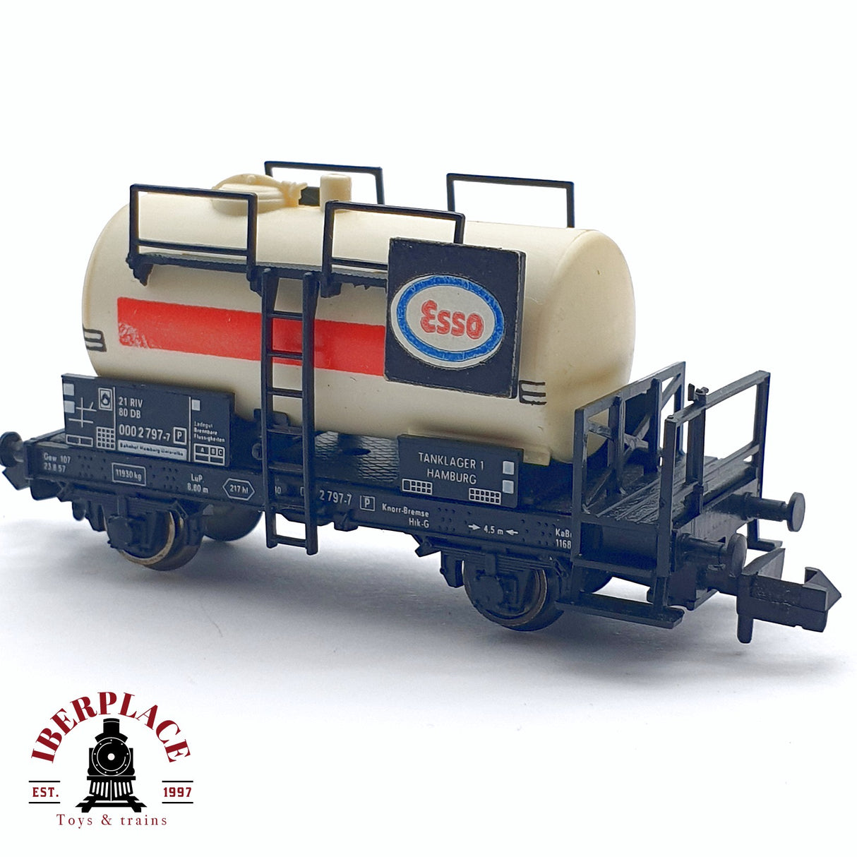 ♻️ 2da mano - Fleischmann 8400 vagón cisterna Esso DB N escala 1:160