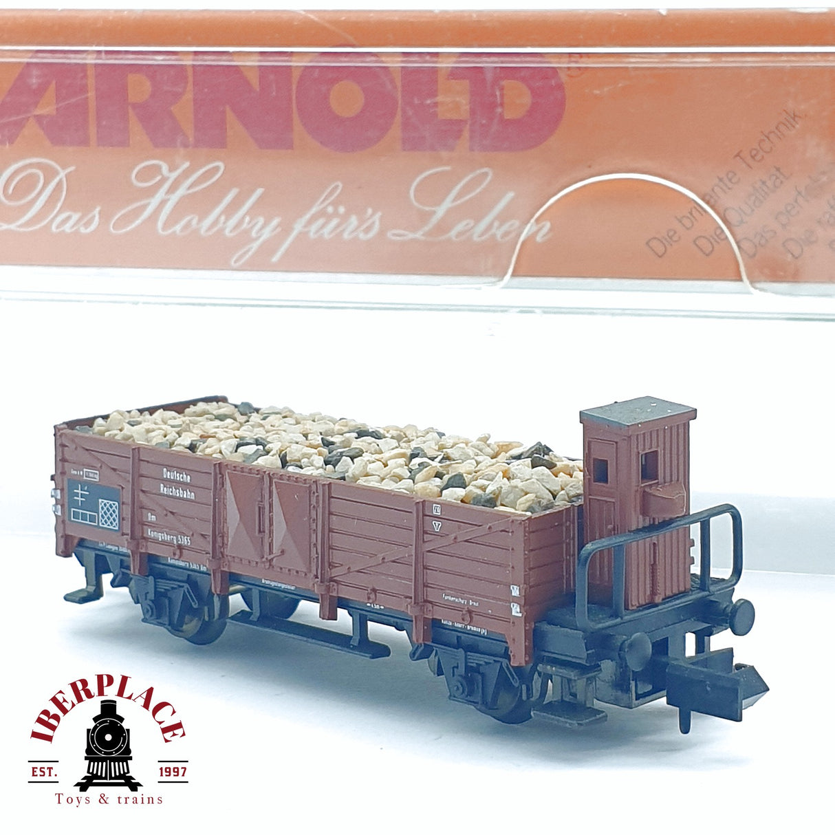 ♻️ 2da mano - Arnold 4412 vagón de borde alto con gravilla DR N escala 1:160