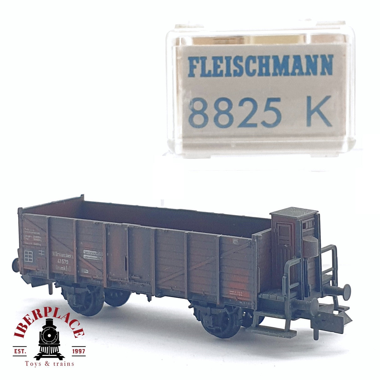 ♻️ 2da mano - Fleischmann 8825K vagon de bordes altos con garita 41579 N escala 1:160