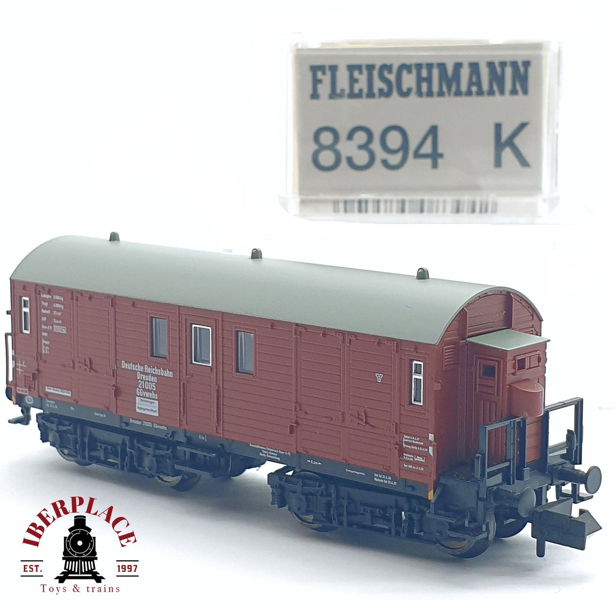 ♻️ 2da mano - Fleischmann 8394K vagón establo DR Dresden 21005 N escala 1:160